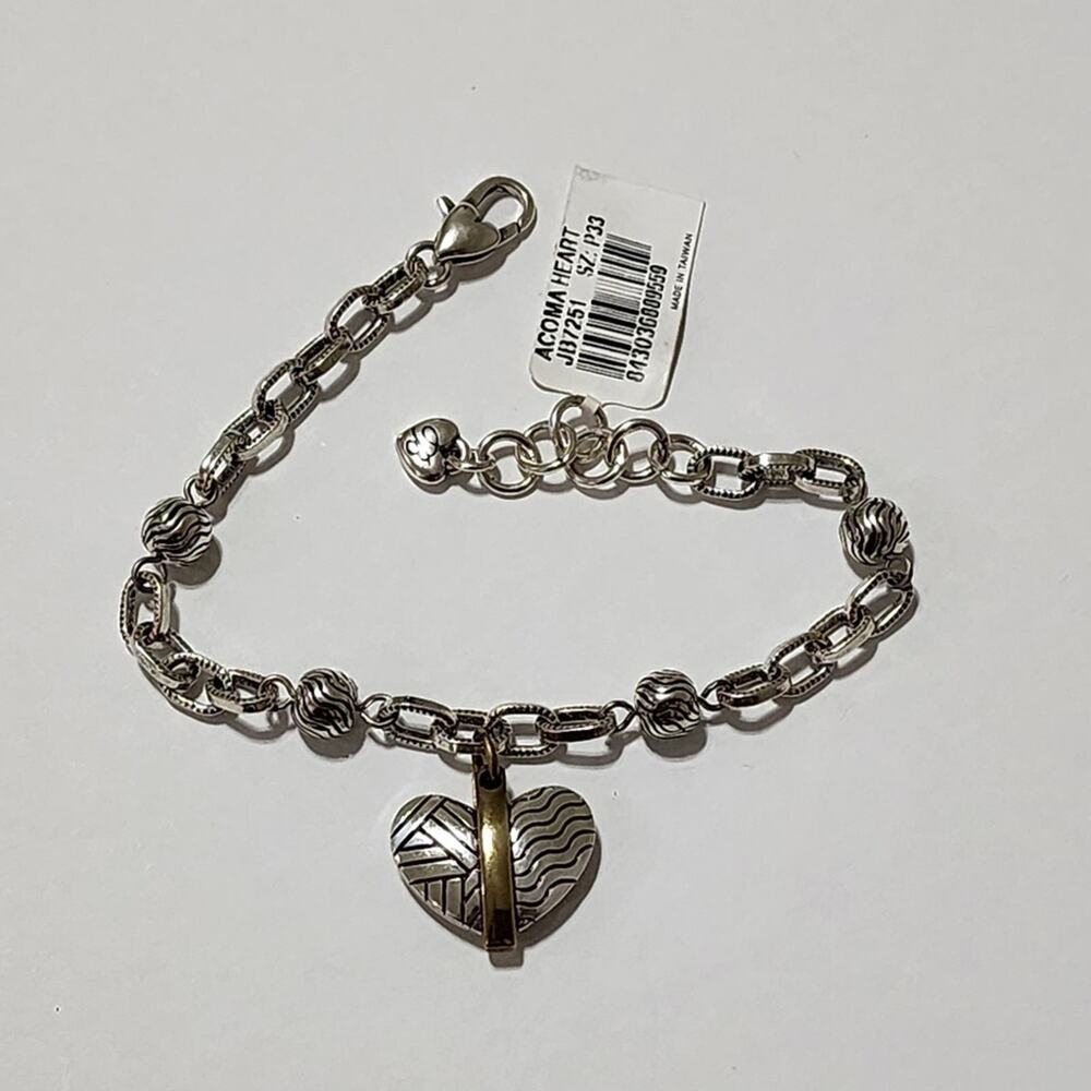 Brighton Acoma heart mixed metals charm bracelet new!!!